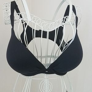 Victoria's Secret Plunge Black Bra Size 38DD